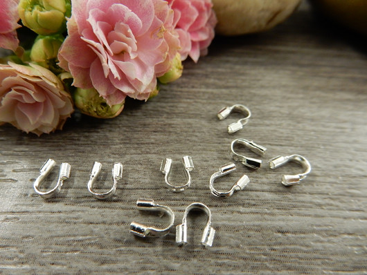 Vaijerinsuoja 4x4mm, kirkashopea, 20kpl