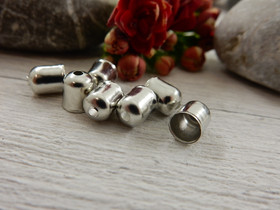 Helmihattu, 5x4mm, kromi, 10kpl