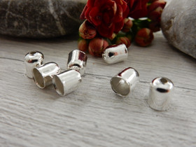 Helmihattu 6x5mm, kirkashopea, 10kpl