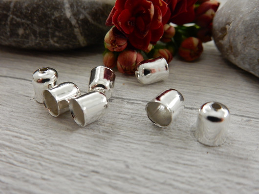 Helmihattu 6x5mm, kirkashopea, 10kpl