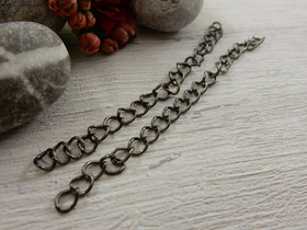 Säätöketju ovaali, 4-5cm, gunmetal, 10kpl