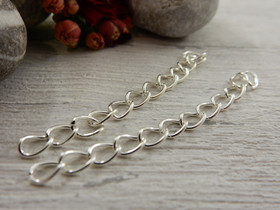 Säätöketju ovaali,  4-5cm, kirkashopea, 10kpl