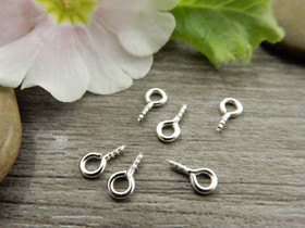 Silmukkaruuvi, 8x4x1mm, kirkashopea, 10kpl