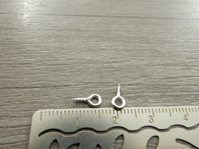 Silmukkaruuvi, 8x4x1mm, kirkashopea, 10kpl