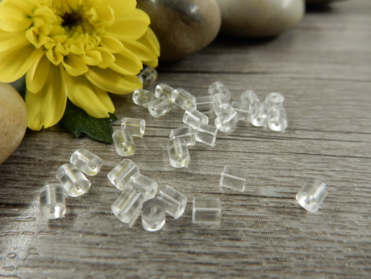 Korvakorun tausta silikoni putki, 3x3mm, kirkas, 20kpl