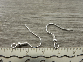 Korvakorukoukku 19x19mm, kirkashopea, 10 paria