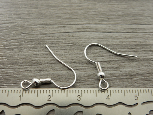 Korvakorukoukku 19x19mm, kirkashopea, 10 paria