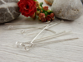 Korupiikki silmukka, 35x0.6mm, kirkashopea, 100kpl