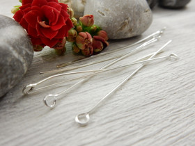 Korupiikki silmukka, 50x0.7mm, kirkashopea, 50kpl