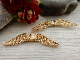 Metallihelmi/riipus siivet , 31x8mm, vaaleakulta, 10kpl