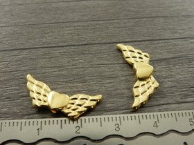 Metallihelmi/riipus siivet, 22x9mm, kulta ,10kpl