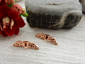 Metallihelmi/riipus siivet, 12x3.5mm, ruusukulta, 10kpl