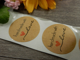 Handmade with love tarra, 25mm, ruskea, 10kpl