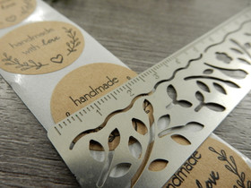 Handmade with love tarra, 25mm, ruskea, 10kpl