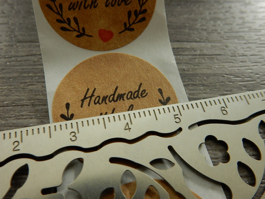 Handmade with love tarra, 25mm, ruskea, 10kpl