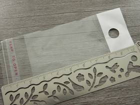 Sellofaanipussi reiällä, 4x10cm, kirkas, 1kpl