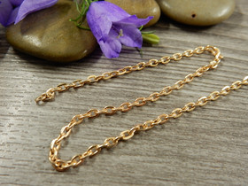 Ankkuriketju, 3x2x0.5mm, vaaleakulta/ruusukulta, 1m