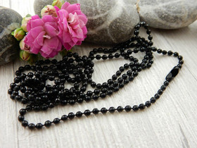 Palloketju/valmisketju, 2mm/ 70cm, musta, 1kpl