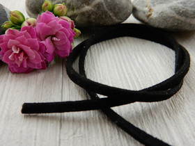 Tekomokka nauha, 2.7x1.4mm, musta, 1m