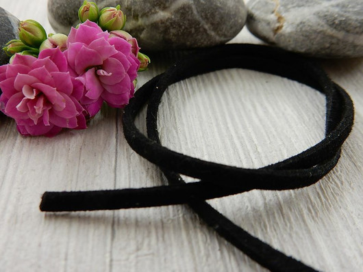 Tekomokka nauha, 2.7x1.4mm, musta, 5m