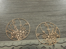 Kukkariipus, 30mm, ruusukulta, 1kpl