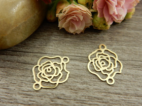 Kukkariipus/linkki, 13x10mm, vaaleakulta, 1kpl