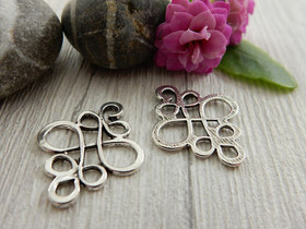 Kuvioriipus/linkki, 21x18mm, kromi, 1kpl