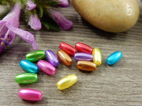 Akryylihelmi ovaali, 6x3mm, mix setti, 50kpl