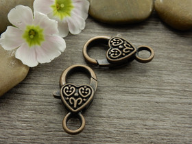 Rapulukko sydän, 25mm, kupari, 1kpl