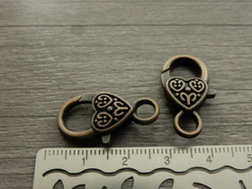 Rapulukko sydän, 25mm, kupari, 1kpl