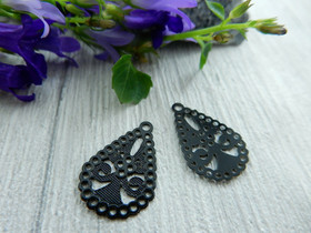 Pisarariipus, 18x12mm, musta, 1kpl