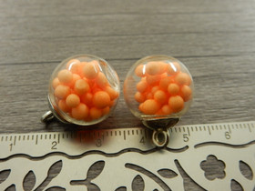 Lasipalloriipus pallot, 21x16mm, oranssi, 1kpl