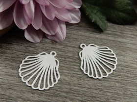 Simpukkariipus, 15x12mm, valkoinen, 1kpl