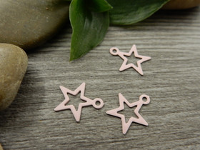 Tähtiriipus, 11x10mm, vaaleanpunainen, 1kpl