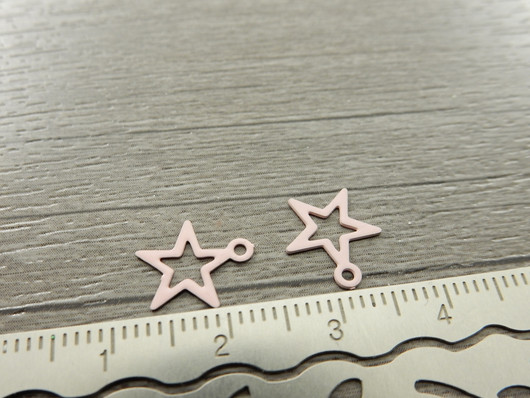 Tähtiriipus, 11x10mm, vaaleanpunainen, 1kpl