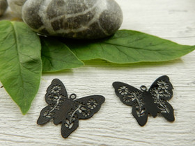 Perhonenriipus, 20x16mm, musta, 1kpl