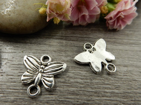 Perhonenriipus/ linkki, 13x14mm, kromi, 1kpl