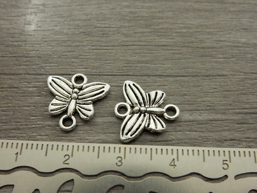 Perhonenriipus/ linkki, 13x14mm, kromi, 1kpl