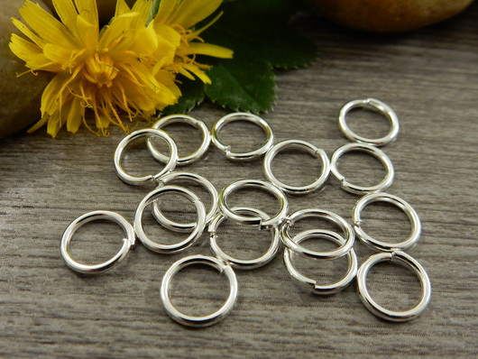 Välirengas, 8x1mm, avattava, kirkashopea, 50kpl