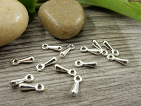 Ketjunpääte/riipus, 7x2mm, kirkashopea, 20kpl