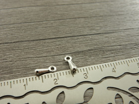 Ketjunpääte/riipus, 7x2mm, kirkashopea, 20kpl