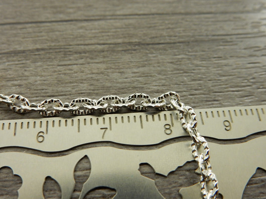 Ankkuriketju rösö, 4x2.6x0.6mm, kirkashopea, 1m
