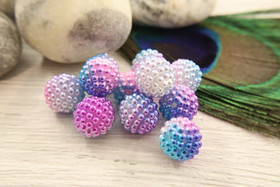 Akryylihelmi vadelma, 10mm, moniväri, 20kpl