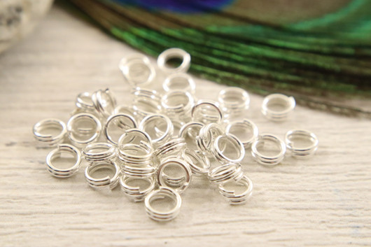 Välirengas, 4mm, tupla/kirkashopea, 100kpl