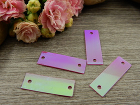 Paljetti/riipus suorakulmio,  2x0.7mm, pinkki, 20kpl