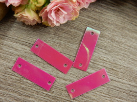 Paljetti/riipus suorakulmio,  2x0.7mm, pinkki, 20kpl