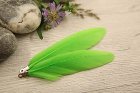 Hanhen sulka/höyhen, n.7cm, vihreä, 1kpl