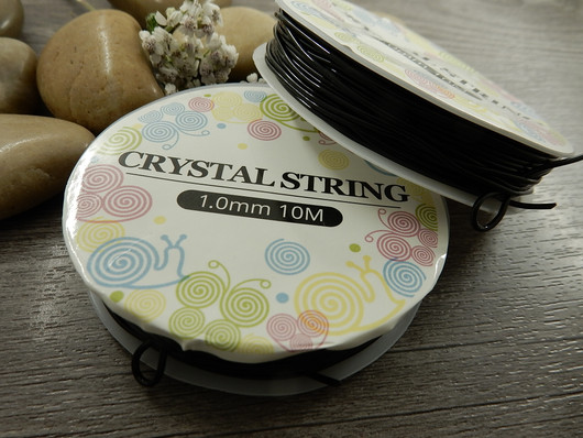 Joustolanka, 1mm, musta, 10m