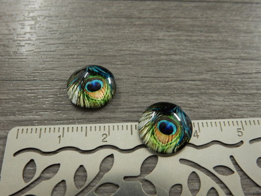 Kapussi sulka, 12mm, moniväri , 1kpl