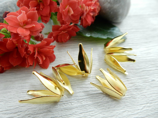 Helmihattu Tähkä, 13x8mm, kulta, 10kpl